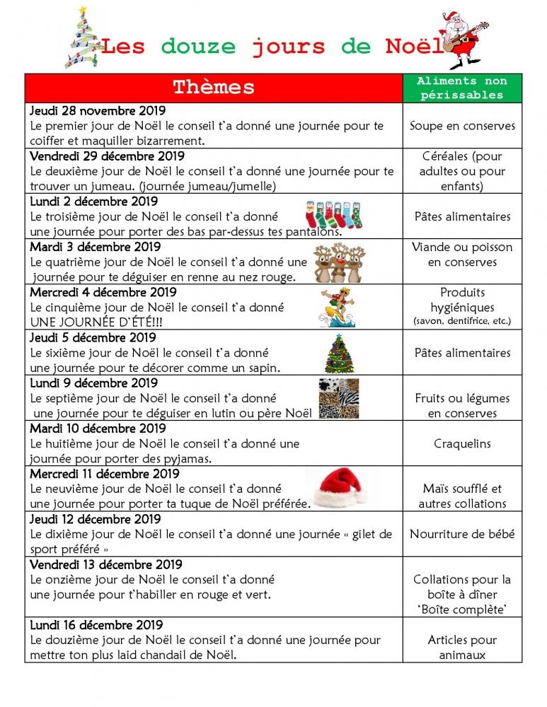 12 jours de Noël 2019 Conseil étudiant page 001